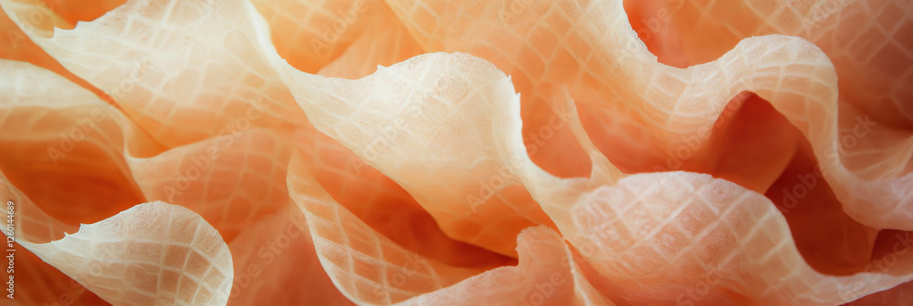 Aufkleber texture of light brown cone wafer showcasing intricate grids and a crumbly surface design