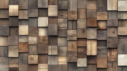 Fototapeta premium A variety of wooden textures arranged in a seamless pattern, creating a harmonious natural aesthetic.