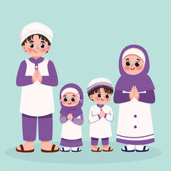 Father Mother and Son Greeting for Eid and Ramadan