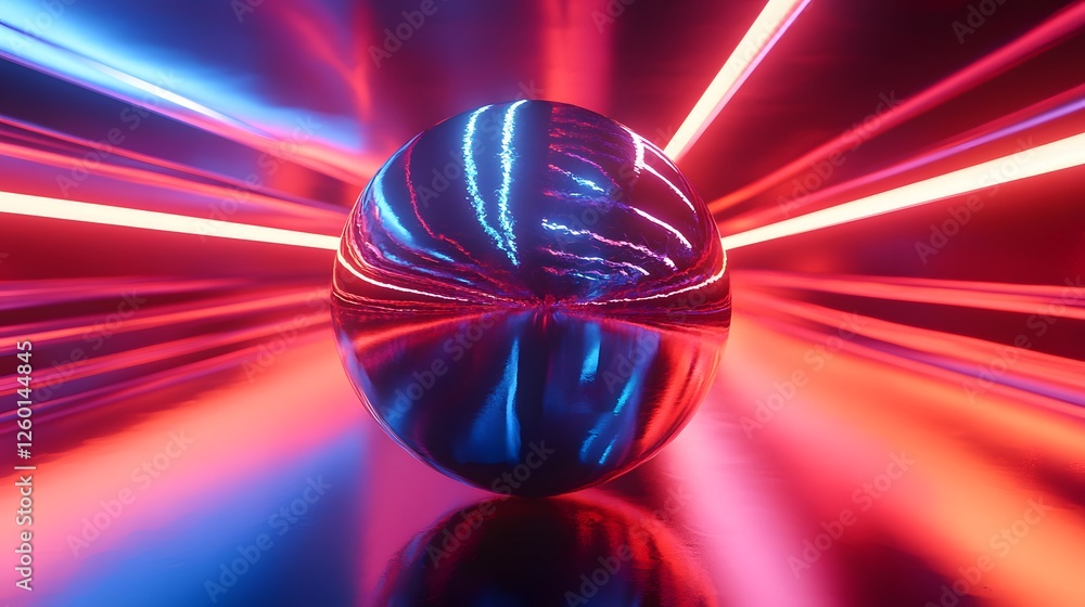 Poster a shiny object is in the middle of a colorful background