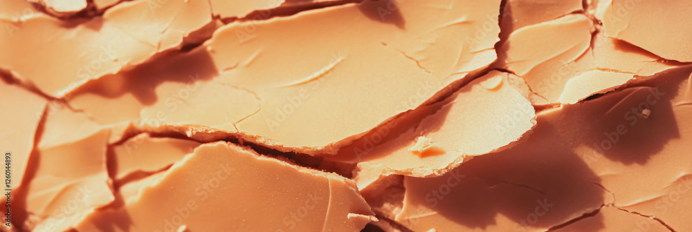 Poster textured light brown cone wafer with irregular shapes and crumbly surface details