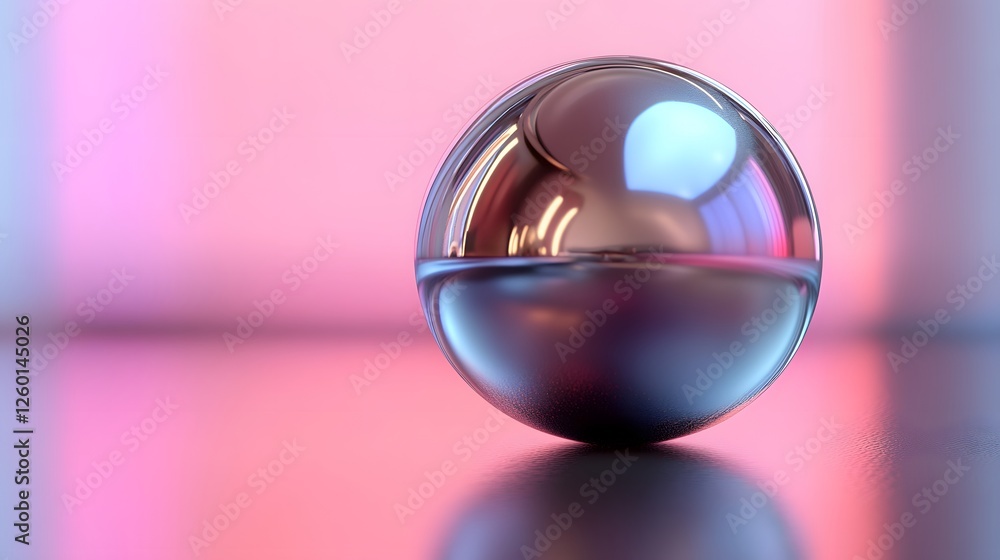 Poster a shiny object sitting on a table with a shiny surface