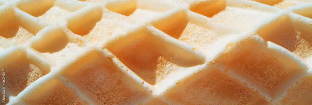 Poster Intricate texture of light brown wafer cone showcasing unique grid patterns