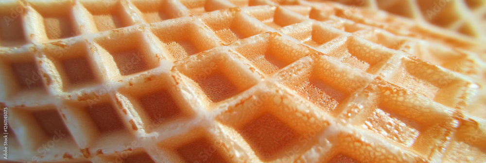Aufkleber detailed texture of light brown cone wafer with distinct grid pattern and lines
