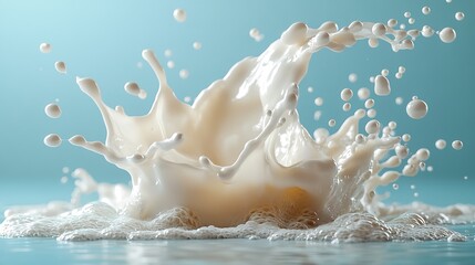 isolated milk splashing shape shaped like arrows on a blue background using a clipping path and 3d renderin