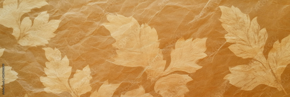 Poster light brown paper with subtle floral pattern and fine texture enhancing natural elegance