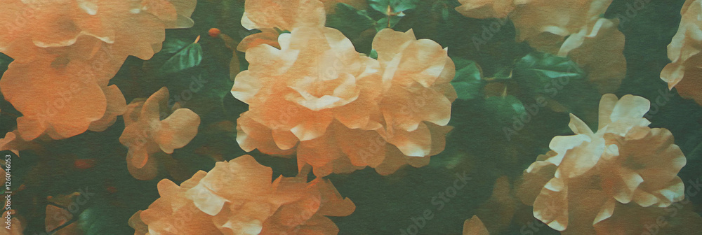 Poster light brown paper with subtle floral pattern showcasing delicate textures and embellishments