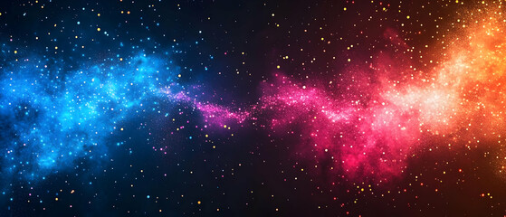 Fototapeta premium Cosmic Nebula Blue, Red Swirl, Stars, Background, Design
