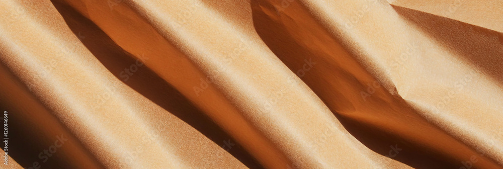 Poster texture of light brown paper with diagonal fibers and smooth surface under natural light