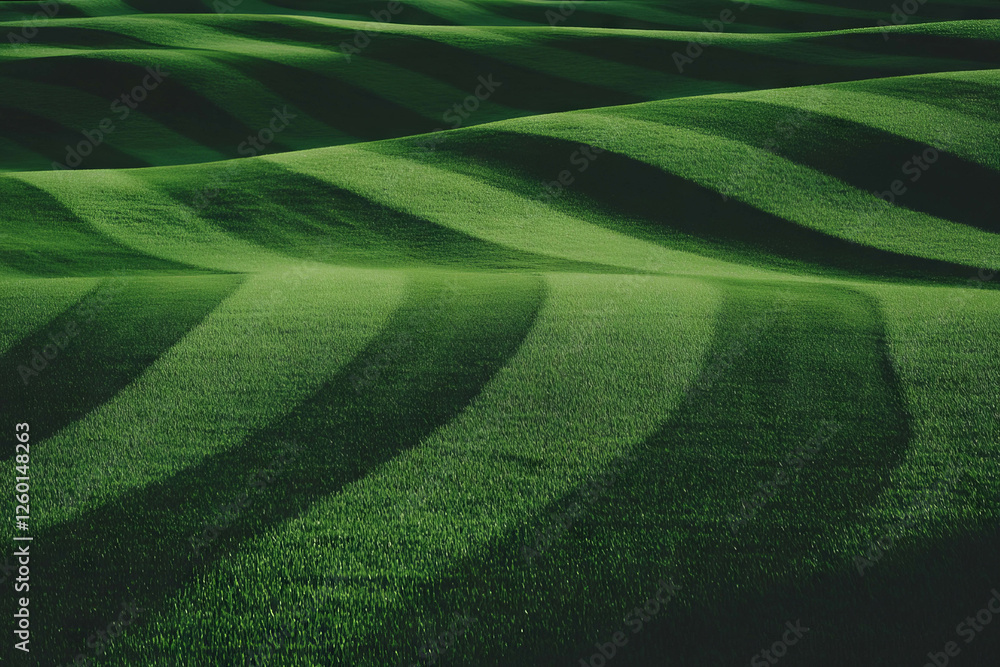 Poster light green fairway texture with distinct lines illustrating mowing patterns and smooth surfaces
