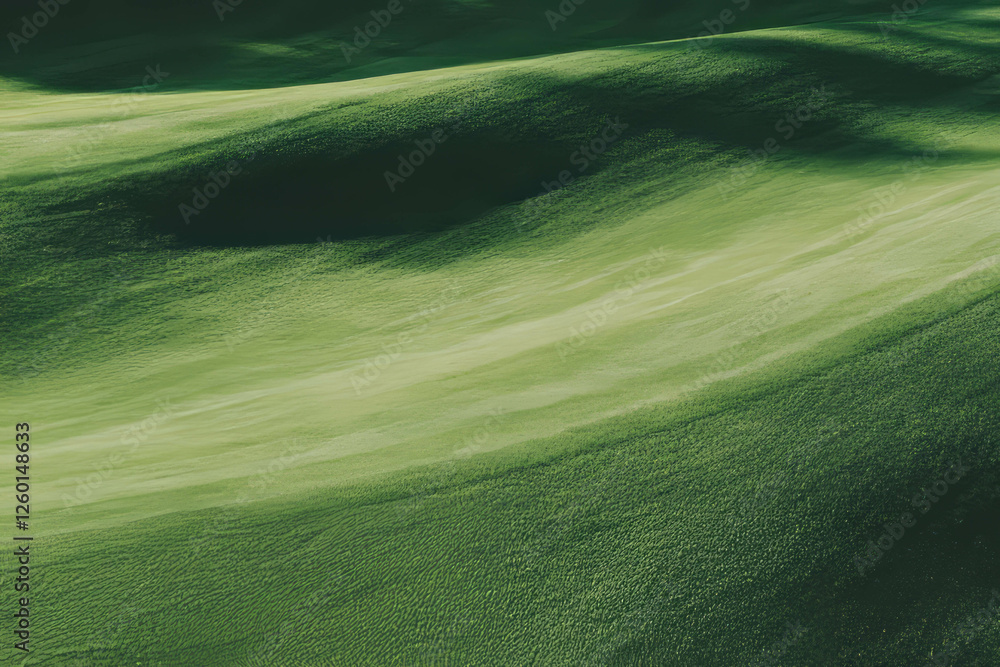 Poster subtle lines on a light green fairway texture against a solid black background