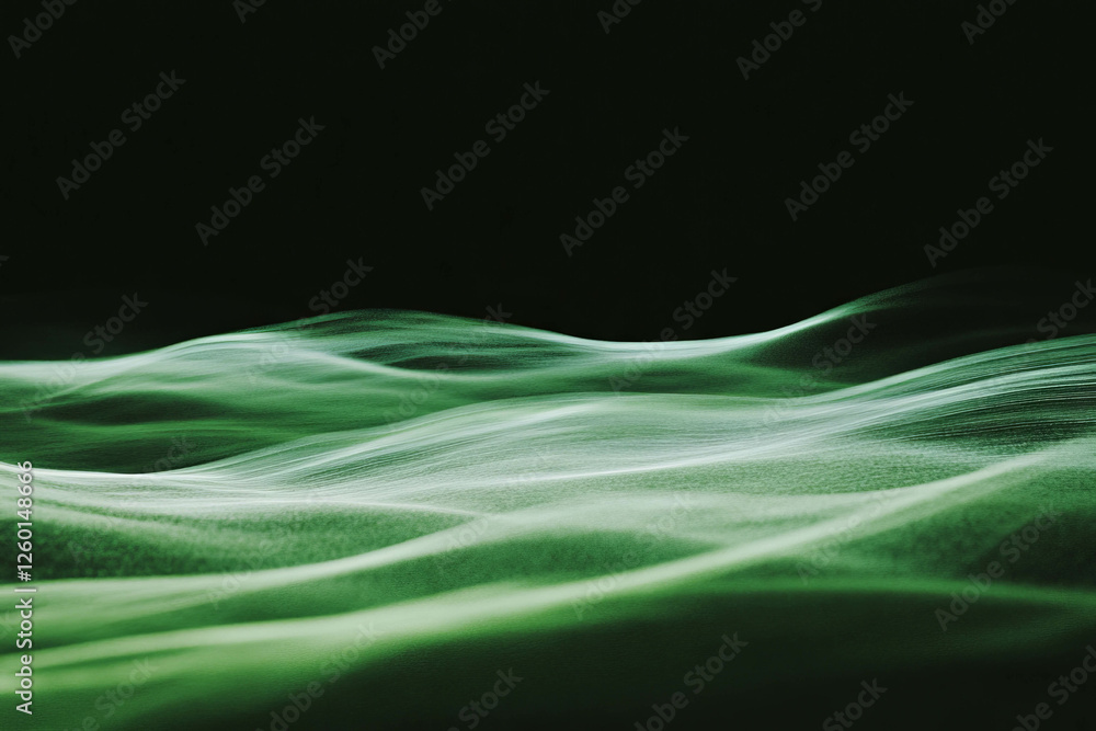 Poster Smooth light green fairway texture with subtle mowing lines on a black background