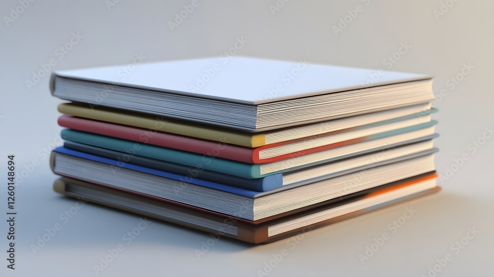 Aufkleber a stack of books on a table with a white background