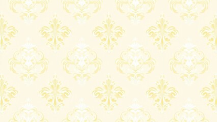 Elegant yellow damask pattern, repeating, background texture, digital pattern, vintage, classic, ornate, decorative, wallpaper, textile, fabric, surface pattern, design, graphic, illustration, floral.