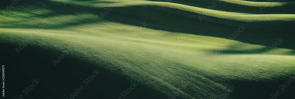 Poster elegant light green fairway texture with gentle undulations and soft contours from above