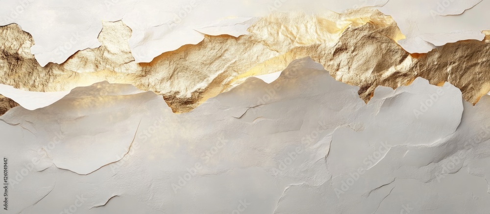 Aufkleber elegant golden japanese paper texture layered on soft light gray background with subtle creases and 