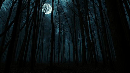 Obraz premium Eerie Moonlit Forest