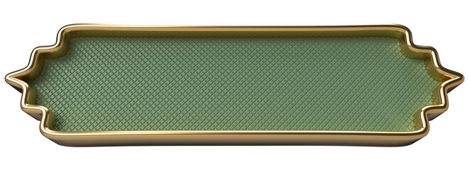 Elegant Green and Gold Decorative Frame, Blank Text Banner, Design Element