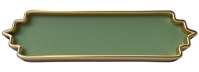Elegant Green and Gold Decorative Frame, Blank Text Banner, Design Element