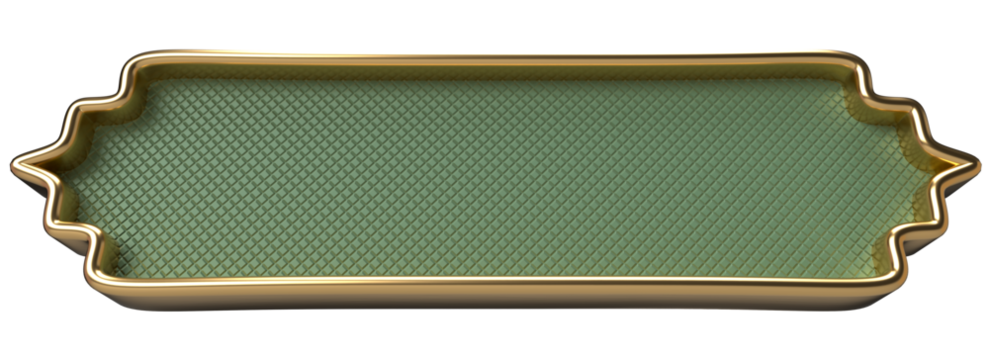 Elegant Green and Gold Decorative Frame, Blank Text Banner, Design Element
