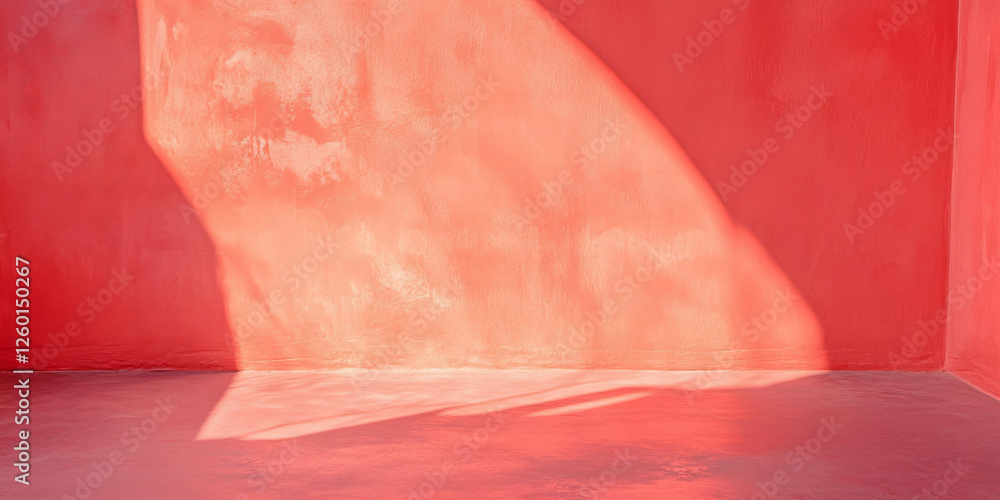 Poster Elegant texture of light red wall featuring soft lighting and subtle grunge patterns