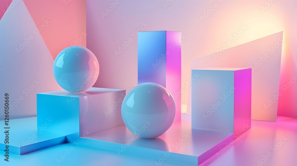 Poster a colorful abstract background with two white eggs on a white background