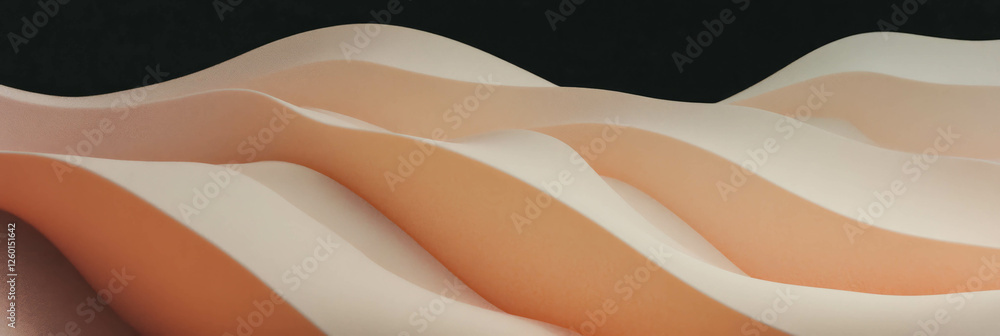 Aufkleber Texture of light tan paper displaying a subtle wave pattern with a smooth finish