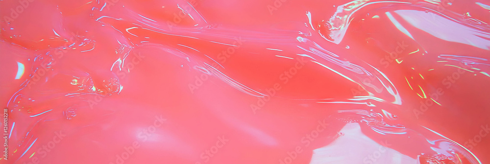Poster Light translucent pink gel texture with smooth surface and subtle reflections presented horizontally