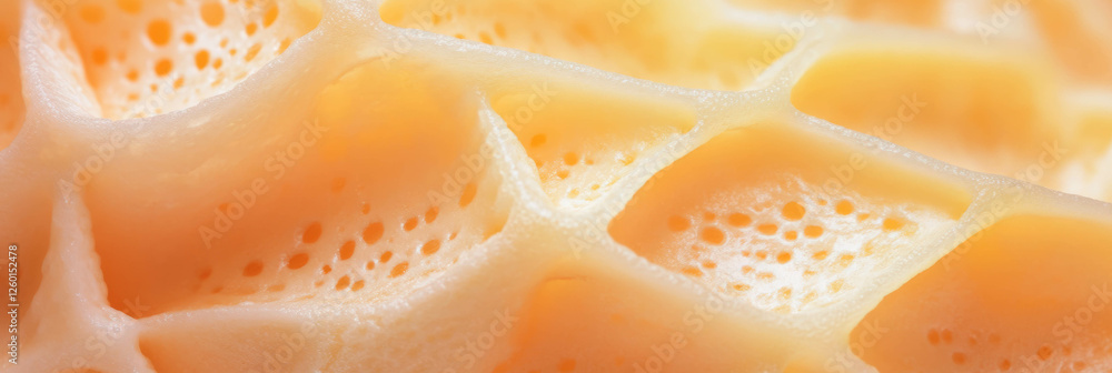 Poster Texture of light yellow cone wafer showcasing fine triangular grids and subtle patterns