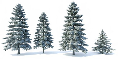 Snow-covered pine trees in winter forest outdoor nature scene transparent background