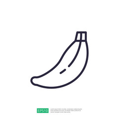 Minimalist Line Illustration Of A Single Banana On White Backgrounds and Designs for Consumption and Health and Wellness purposes. Food Illustration. Drawing of a fruit on a white