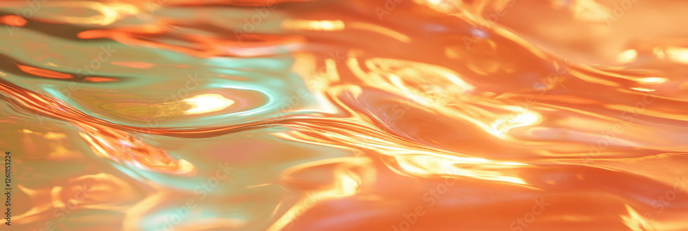 Poster swirling patterns on reflective liquid metal surface created by light interaction