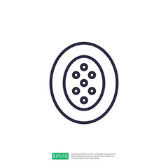 Minimalist Line Art Illustration of a Fruit Slice on a White Background with Seeds. Simple Vector Art Design. A Colorful Illustration.  A Fresh and Juicy Fruit Slice. A Fruit