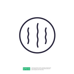 Line Icon Of A Fruit Representing Melon In Minimalistic Design And Soft Colors.  Fruit melon icon design minimal illustration vector simple fresh healthy natural food colorful