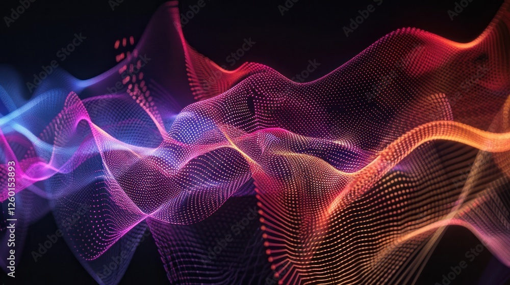 Poster colorful abstract wave patterns representing sound and energy