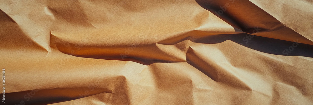 Poster texture of medium brown kraft paper with subtle diagonal grain and gentle creases