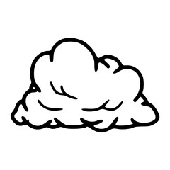 a line art drawing of a cloud computing concept for design element