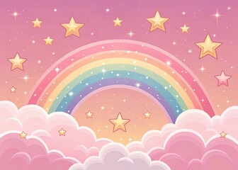 Ethereal Pastel Sky with Rainbow Glow"