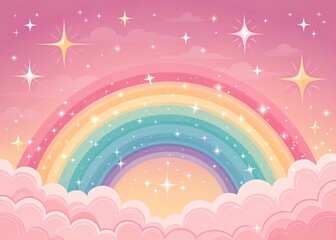 Ethereal Pastel Sky with Rainbow Glow"