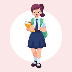 Flat Vector Student School Illustration