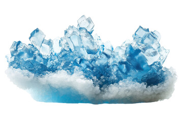 Fototapeta premium blue ice crystals isolated on transparent white background