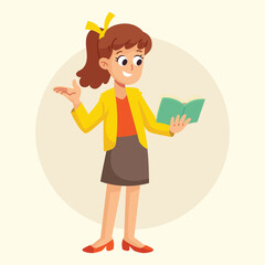 flat vector teacher illustration