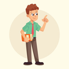 flat vector teacher illustration