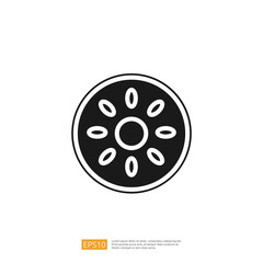 Fototapeta premium Simple Black Circle With Stylized Floral Pattern Icon On A White Background Ornamental Pattern Design With Floral Motifs In Circle Shape On White Background Design Element For