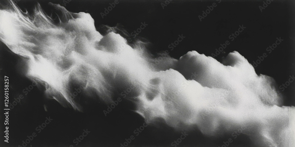 Poster mottled black and white texture with soft gradients and blurred cloud patterns
