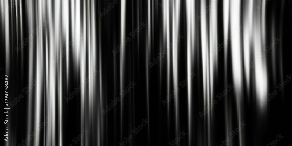Poster mottled black and white texture with blurred lines in soft lighting against a black background