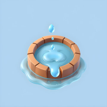Water droup icon 3d render illustration. Generative AI