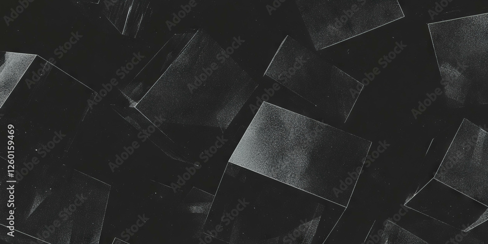 Poster Mottled black and white texture with overlapping shapes and soft lighting on a dark backdrop