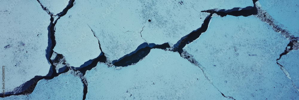 Aufkleber Mottled blue and gray texture with dark shadows showcasing irregular patterns and cracks