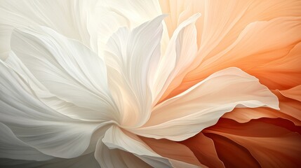 Fototapeta premium A soft, abstract image featuring delicate petals in shades of white and peach, creating a serene and elegant floral composition.